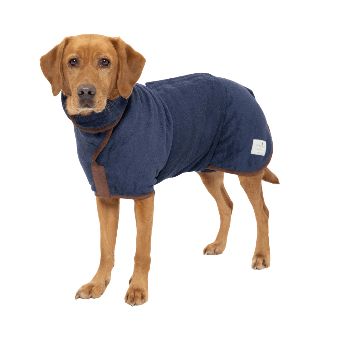 Ruff And Tumble Country Collection Dog Drying Coat in French Navy