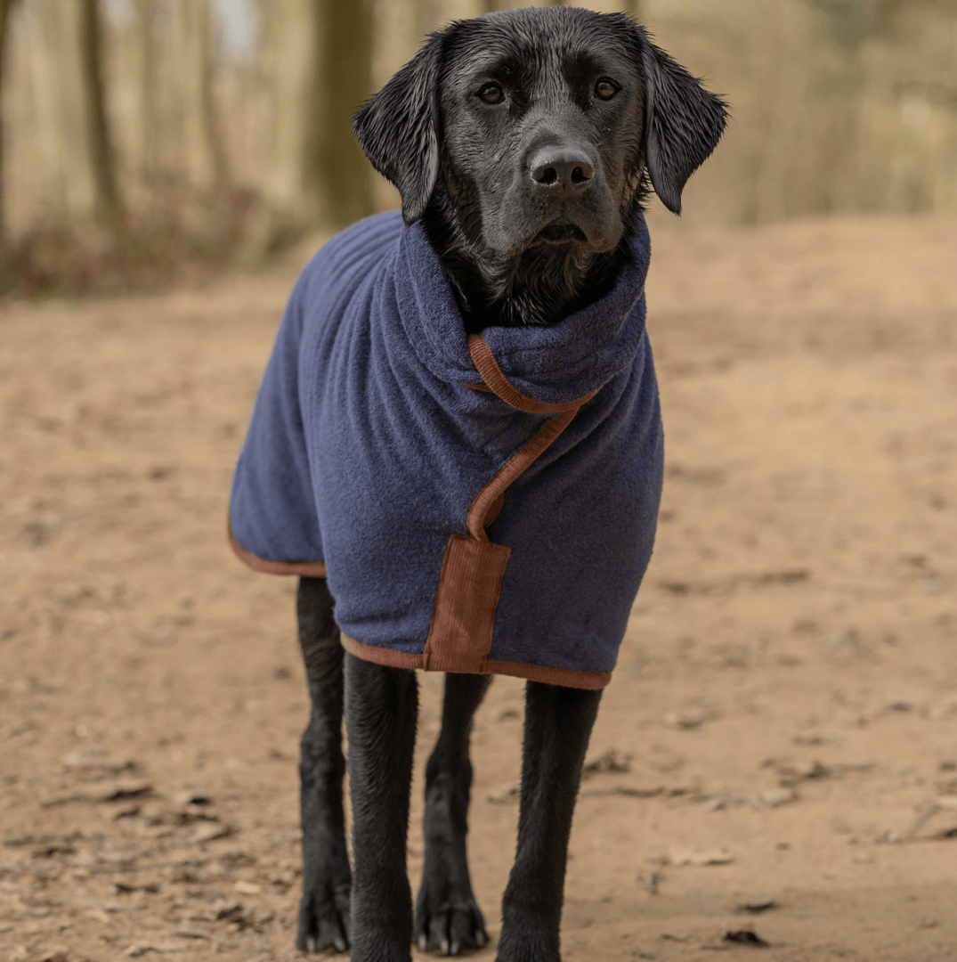 Ruff And Tumble Country Collection Dog Drying Coat in French Navy
