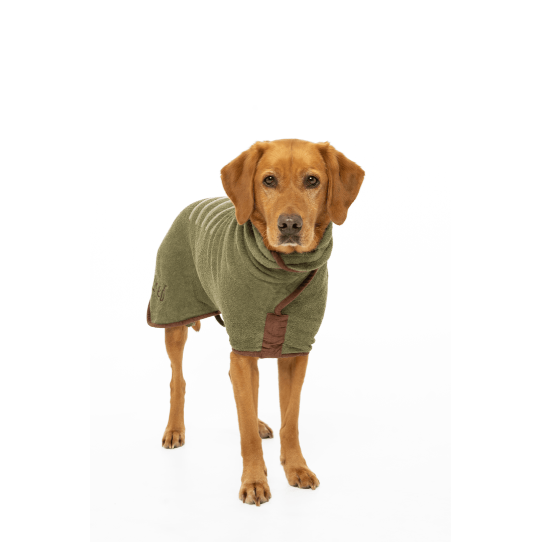 Load image into Gallery viewer, Ruff And Tumble Country Collection Dog Drying Coat in Moss Green
