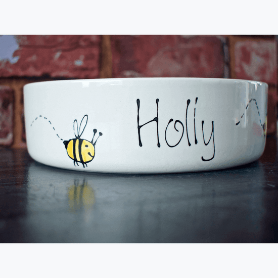 Personalised Bumble Bee Dog Bowl