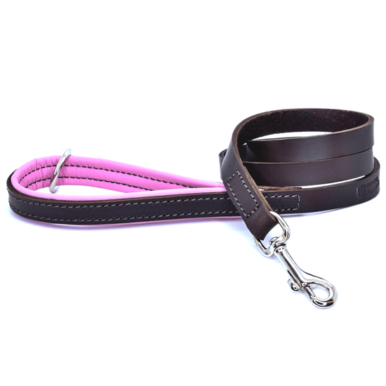 Dogs & Horses Luxury Pink Padded Leather Dog Lead