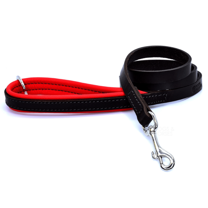 Dogs & Horses Luxury Red Padded Leather Dog Lead