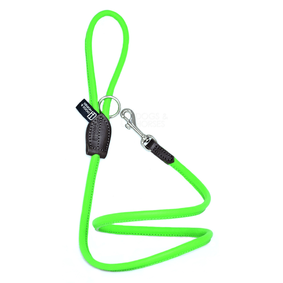 Dogs & Horses Soft Rolled Leather Lead Green