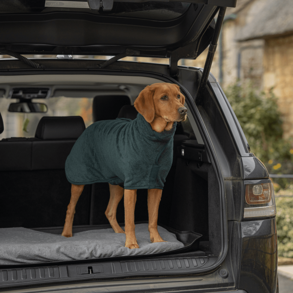 Ruff And Tumble Classic Dog Drying Coat in Forest Green