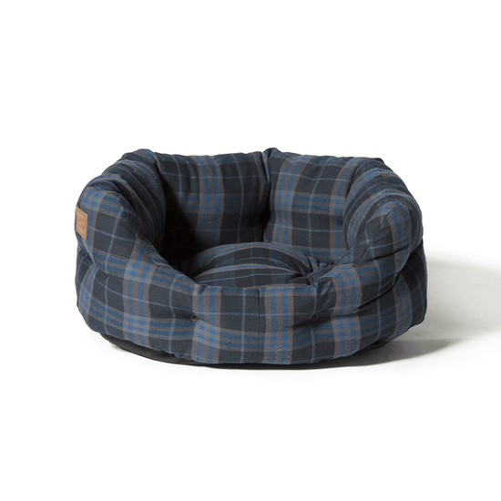 Load image into Gallery viewer, Lumberjack Deluxe Slumber Dog Bed in Navy and Grey
