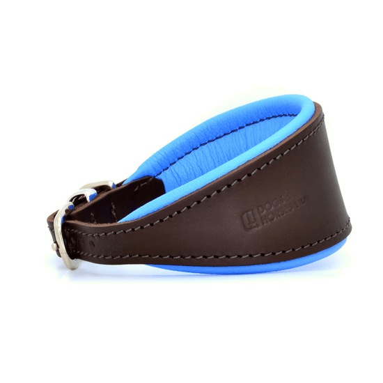 Luxury Blue Leather Hound Collar by Dogs & Horses