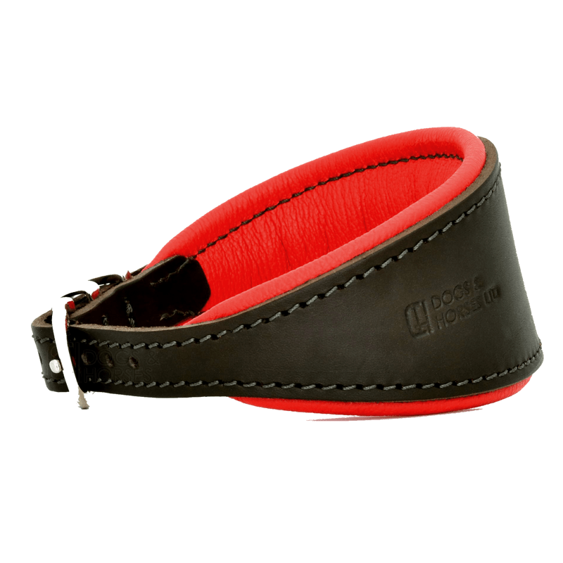Load image into Gallery viewer, Luxury Red Leather Hound Collar by Dogs &amp;amp; Horses
