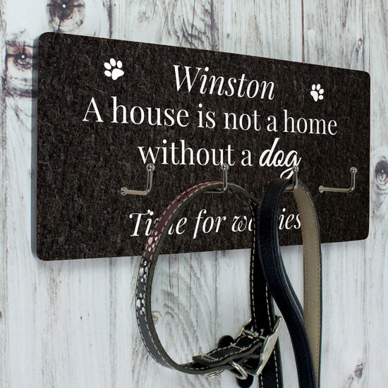 Personalised Dog Lead Sign with Hooks
