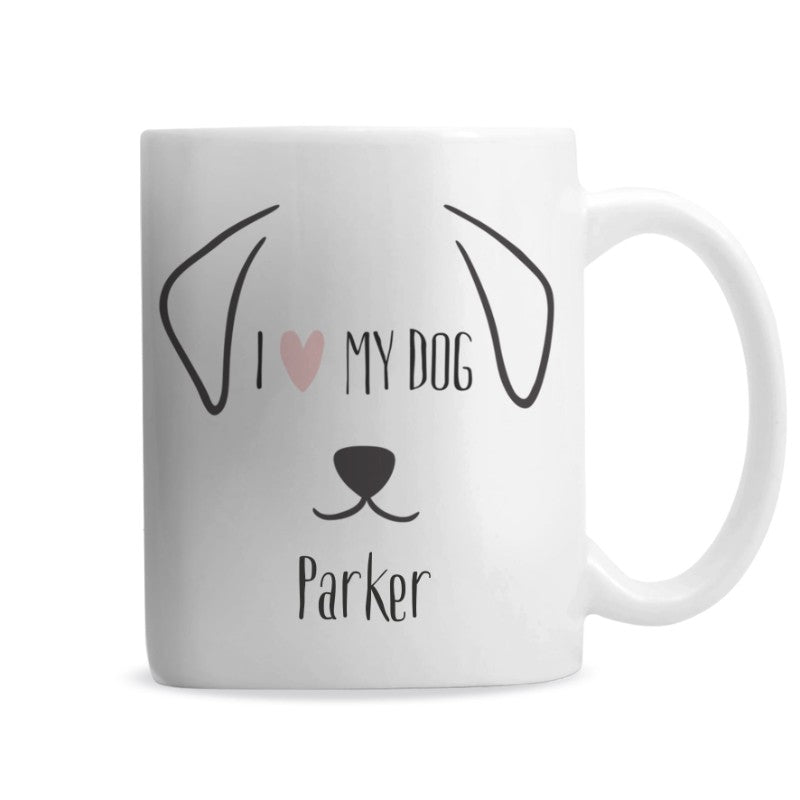I Love My Dog Personalised Mug