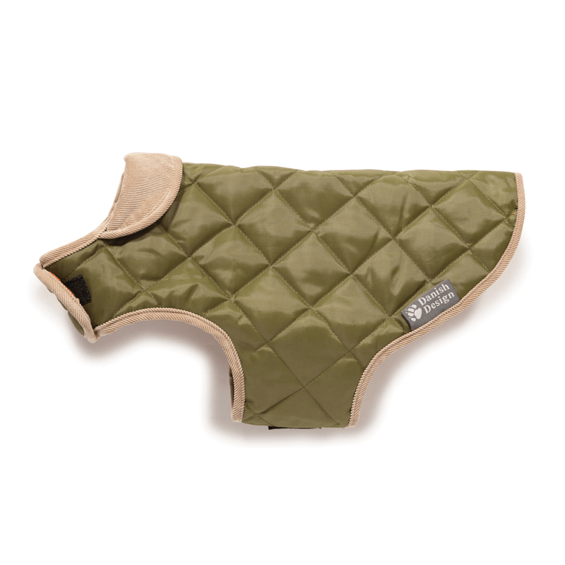 Danish Design Showerproof Quilted Dog Coat in Green