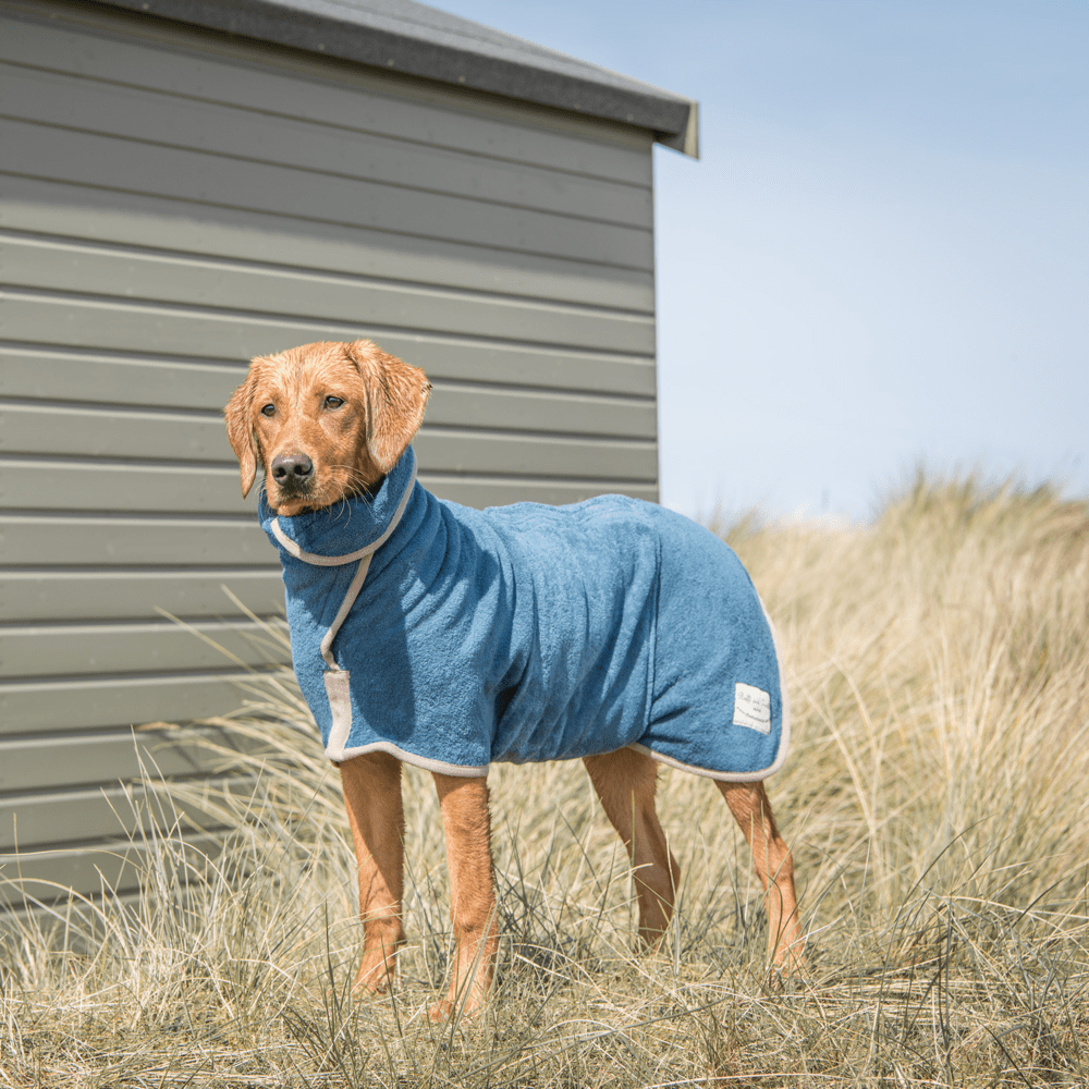 Ruff And Tumble Classic Dog Drying Coat in Sandringham Blue