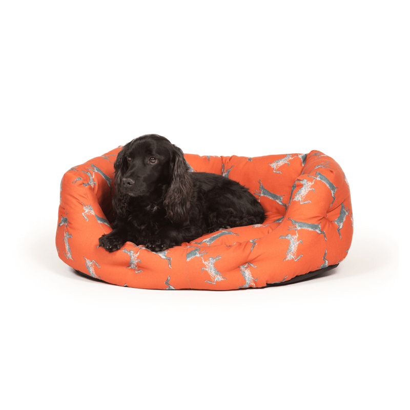 Load image into Gallery viewer, Woodland Range Boxing Hares Deluxe Slumber Dog Bed by Danish Design
