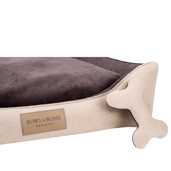 Bowl and Bone Classic Dog Bed in Beige and Brown