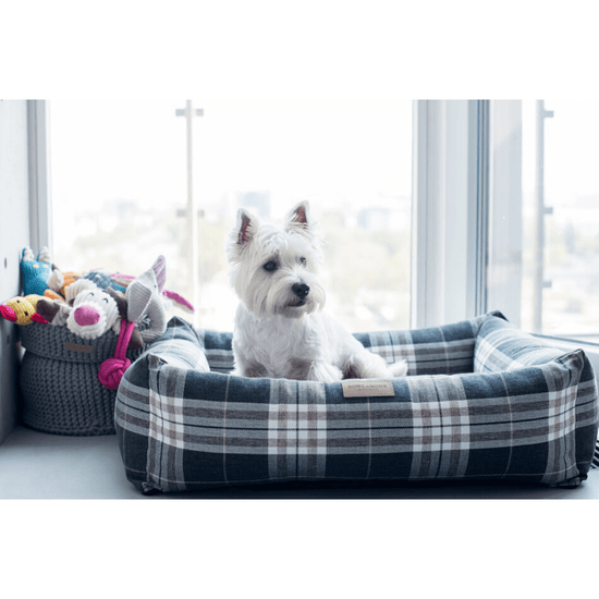 Load image into Gallery viewer, Bowl and Bone Scott Grey Dog Bed

