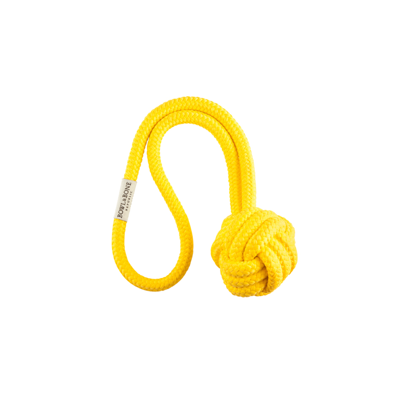 Bowl and Bone Yellow Bullet Rope Dog Toy