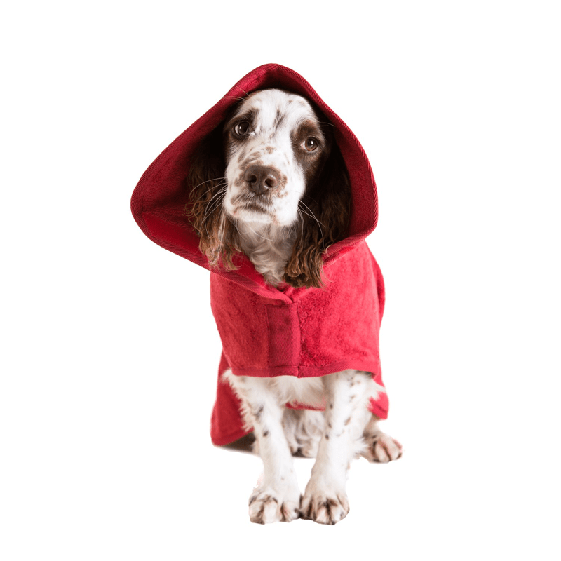 Ruff And Tumble Classic Dog Drying Coat in Rosehip Red